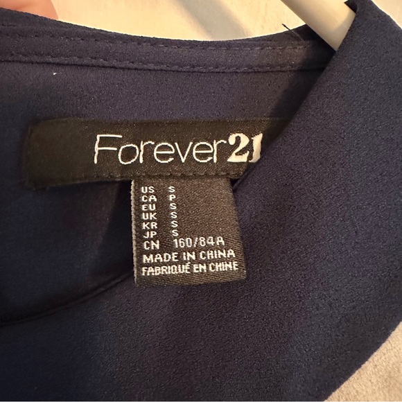 Forever21 Navy White Sailor Blouse Women Small Shirt Top 2010 Design Retro Pinup - Picture 3 of 4